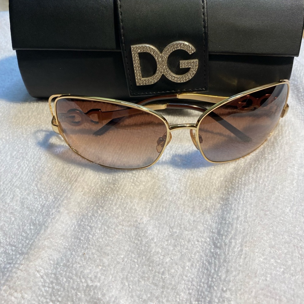 DOLCE & GABBANA authentic Gemstone/Gold colored sunglasses - case and dust bag - Picture 3 of 13